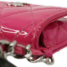 Load image into Gallery viewer, CHANEL CC Double Mini Flap Patent Quilted Leather Chain Waist Bag Black Pink
