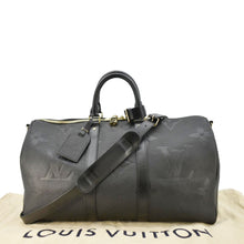 Load image into Gallery viewer, LOUIS VUITTON Keepall Bandouliere 45 Monogram Empreinte Giant Travel Bag Black
