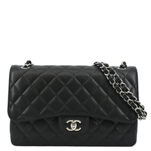 Load image into Gallery viewer, CHANEL Classic Large Double Flap Quilted Leather Shoulder Bag Black
