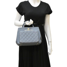 Load image into Gallery viewer, CHANEL Business Affinity Quilted Caviar Leather Shopping Tote Bag Light Blue
