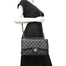 Load image into Gallery viewer, CHANEL Classic Large Double Flap Quilted Leather Shoulder Bag Black
