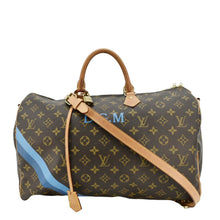 Load image into Gallery viewer, LOUIS VUITTON Speedy 40 Bandouliere Heritage Monogram Canvas Travel Bag Blue Clair
