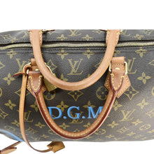 Load image into Gallery viewer, LOUIS VUITTON Speedy 40 Bandouliere Heritage Monogram Canvas Travel Bag Blue Clair
