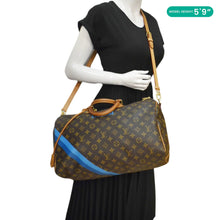 Load image into Gallery viewer, LOUIS VUITTON Speedy 40 Bandouliere Heritage Monogram Canvas Travel Bag Blue Clair
