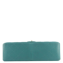 Load image into Gallery viewer, CHANEL Classic Double Flap Jumbo Quilted Caviar Leather Shoulder Bag Turquoise
