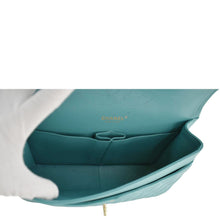 Load image into Gallery viewer, CHANEL Classic Double Flap Jumbo Quilted Caviar Leather Shoulder Bag Turquoise
