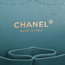 Load image into Gallery viewer, CHANEL Classic Double Flap Jumbo Quilted Caviar Leather Shoulder Bag Turquoise
