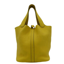 Load image into Gallery viewer, HERMES Picotin Lock 22 Taurillon Clemence Leather Hobo Bag Yellow
