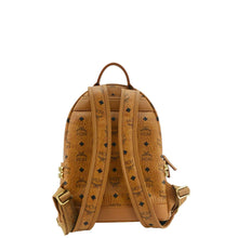 Load image into Gallery viewer, MCM Stark Classic Visetos Canvas Backpack Bag Cognac
