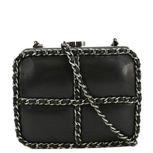 Load image into Gallery viewer, CHANEL Minaudiere Lambskin Leather Chain Clutch Crossbody Black
