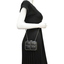 Load image into Gallery viewer, CHANEL Minaudiere Lambskin Leather Chain Clutch Crossbody Black
