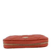 Load image into Gallery viewer, CHANEL Zipped Quilted Caviar Leather Coin Purse Red
