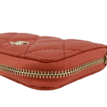 Load image into Gallery viewer, CHANEL Zipped Quilted Caviar Leather Coin Purse Red
