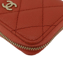 Load image into Gallery viewer, CHANEL Zipped Quilted Caviar Leather Coin Purse Red
