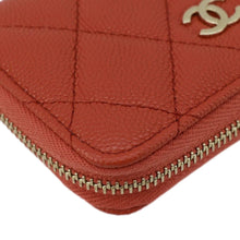 Load image into Gallery viewer, CHANEL Zipped Quilted Caviar Leather Coin Purse Red
