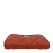 Load image into Gallery viewer, CHANEL Zipped Quilted Caviar Leather Coin Purse Red
