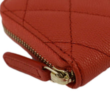 Load image into Gallery viewer, CHANEL Zipped Quilted Caviar Leather Coin Purse Red
