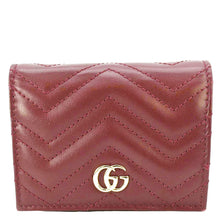 Load image into Gallery viewer, GUCCI Marmont GG Matelasse Leather Card Case Wallet Red 466492
