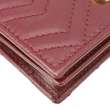 Load image into Gallery viewer, GUCCI Marmont GG Matelasse Leather Card Case Wallet Red 466492
