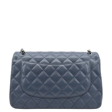 Load image into Gallery viewer, CHANEL Quilted Caviar Leather Shoulder Bag BlueCHANEL Quilted Caviar Leather Shoulder Bag Blue back side
