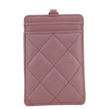 Load image into Gallery viewer, CHANEL CC Quilted Lambskin Leather Chain ID Card Holder Pink
