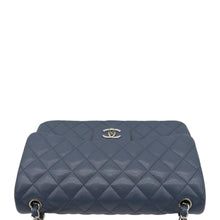 Load image into Gallery viewer, CHANEL Quilted Caviar Leather Shoulder Bag Blue upper look
