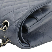 Load image into Gallery viewer, CHANEL Quilted Caviar Leather Shoulder Bag Blue uppr right corner look 
