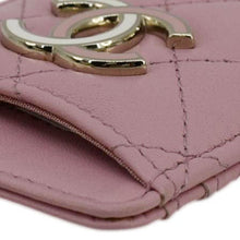 Load image into Gallery viewer, CHANEL CC Quilted Lambskin Leather Chain ID Card Holder Pink
