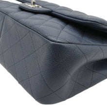 Load image into Gallery viewer, CHANEL Quilted Caviar Leather Shoulder Bag Blue lower left corner look
