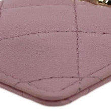 Load image into Gallery viewer, CHANEL CC Quilted Lambskin Leather Chain ID Card Holder Pink
