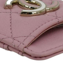 Load image into Gallery viewer, CHANEL CC Quilted Lambskin Leather Chain ID Card Holder Pink
