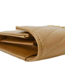 Load image into Gallery viewer, YVES SAINT LAURENT Cassandre Leather Chain Crossbody Bag Brown
