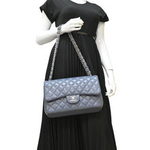 Load image into Gallery viewer, CHANEL Quilted Caviar Leather Shoulder Bag Blue dummy look
