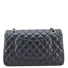 Load image into Gallery viewer, CHANEL Classic Medium Double Flap Quilted Leather Shoulder Bag Navy Blue
