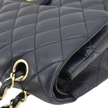 Load image into Gallery viewer, CHANEL Classic Medium Double Flap Quilted Leather Shoulder Bag Navy Blue
