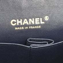 Load image into Gallery viewer, CHANEL Classic Medium Double Flap Quilted Leather Shoulder Bag Navy Blue
