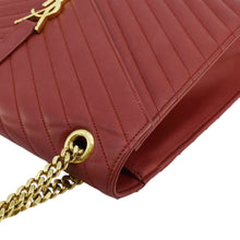 Load image into Gallery viewer, YVES SAINT LAURENT Envelope Large Mixed Matelasse Leather Shoulder Bag Red
