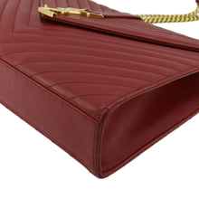 Load image into Gallery viewer, YVES SAINT LAURENT Envelope Large Mixed Matelasse Leather Shoulder Bag Red
