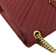 Load image into Gallery viewer, YVES SAINT LAURENT Envelope Large Mixed Matelasse Leather Shoulder Bag Red
