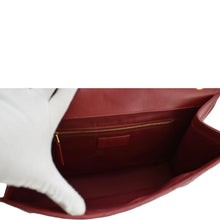 Load image into Gallery viewer, YVES SAINT LAURENT Envelope Large Mixed Matelasse Leather Shoulder Bag Red
