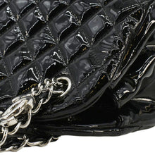 Load image into Gallery viewer, CHANEL Just Mademoiselle Bowling Small Quilted Patent Leather Shoulder Bag Black corner look
