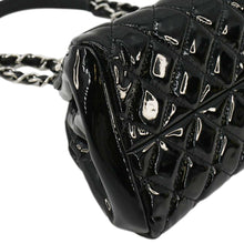 Load image into Gallery viewer, CHANEL Just Mademoiselle Bowling Small Quilted Patent Leather Shoulder Bag Black
