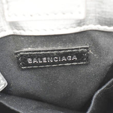 Load image into Gallery viewer, BALENCIAGA Metallic Logo Leather Shopping Phone Holder Silver
