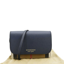 Load image into Gallery viewer, BURBERRY Hampshire Small House Check Wallet On Chain Crossbody Bag Navy Blue
