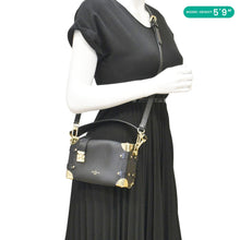 Load image into Gallery viewer, LOUIS VUITTON Side Trunk PM Grained Leather Tote Shoulder Bag Black
