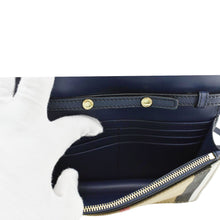 Load image into Gallery viewer, BURBERRY Hampshire Small House Check Wallet On Chain Crossbody Bag Navy Blue
