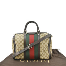 Load image into Gallery viewer, GUCCI Vintage Web Original GG Boston Bag Beige 247205
