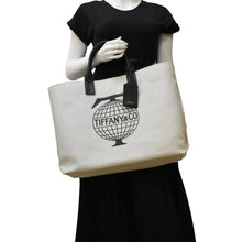 Load image into Gallery viewer, TIFFANY &amp; CO Weekend Canvas Tote Bag Light Grey dummy look
