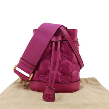 Load image into Gallery viewer, GUCCI GG Matelasse Nylon Bucket Crossbody Bag Pink 728231
