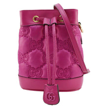 Load image into Gallery viewer, GUCCI GG Matelasse Nylon Bucket Crossbody Bag Pink 728231
